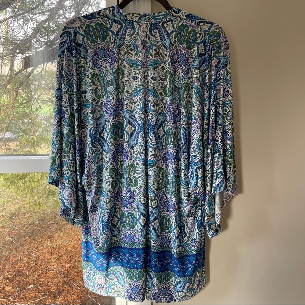 Soma COOL NIGHTS Kimono Pajama Wrap Folklore Bdr Royal - Picture 5 of 9